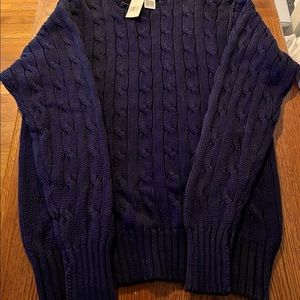 Polo Ralph Lauren Men's Blue Cable Knit Cotton with tags